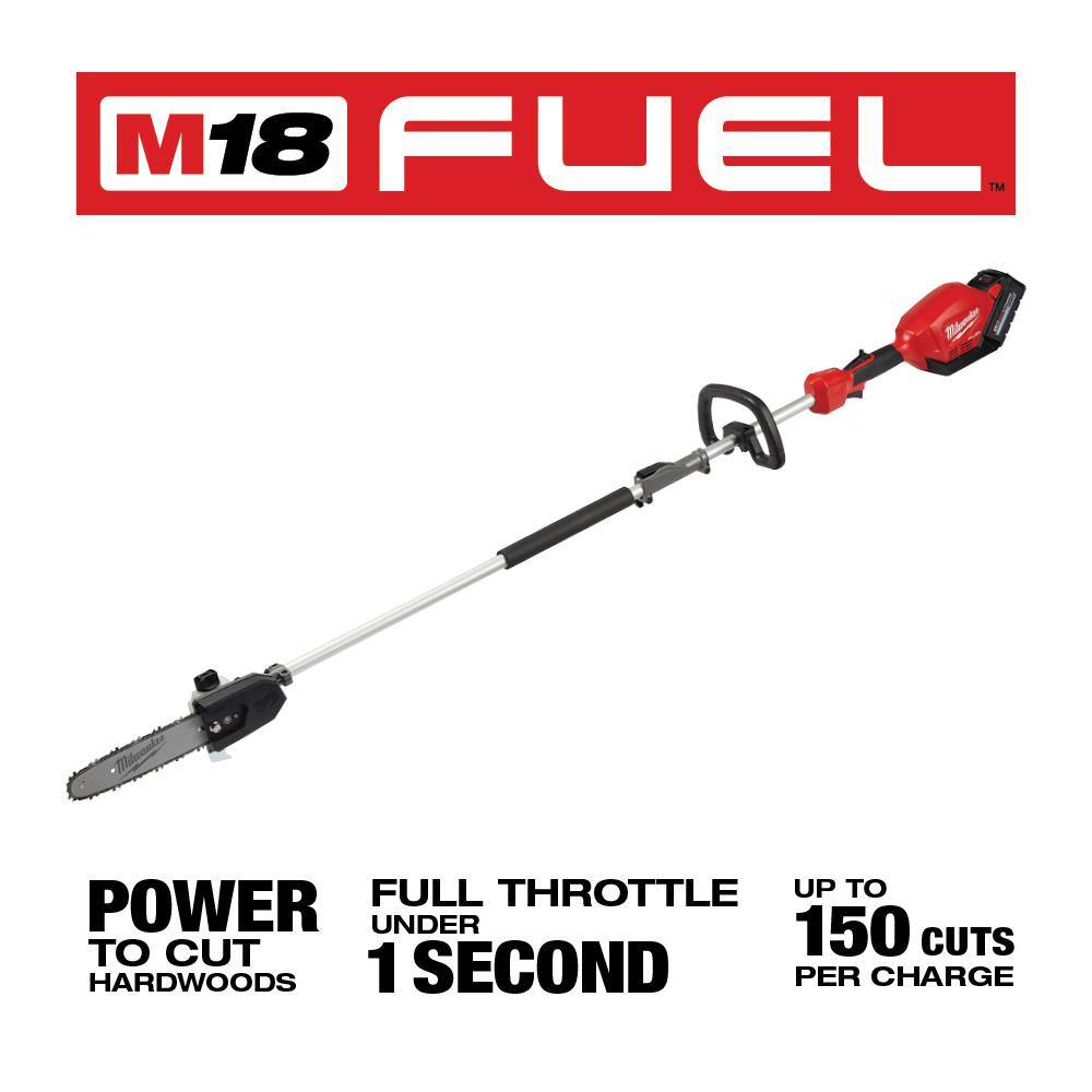 MW M18 FUEL 10 in. 18-Volt Lithium-Ion Brushless Cordless Pole Saw Kit w8.0AH Battery and M18 FUEL Blower (2-Tool) 2825-21PS-2724-20