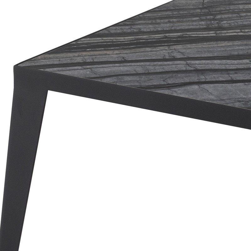 Caruso Coffee Table Black Marble Top Matte Black   Midcentury   Coffee Tables   by Rustic Home Furniture Deco  Houzz