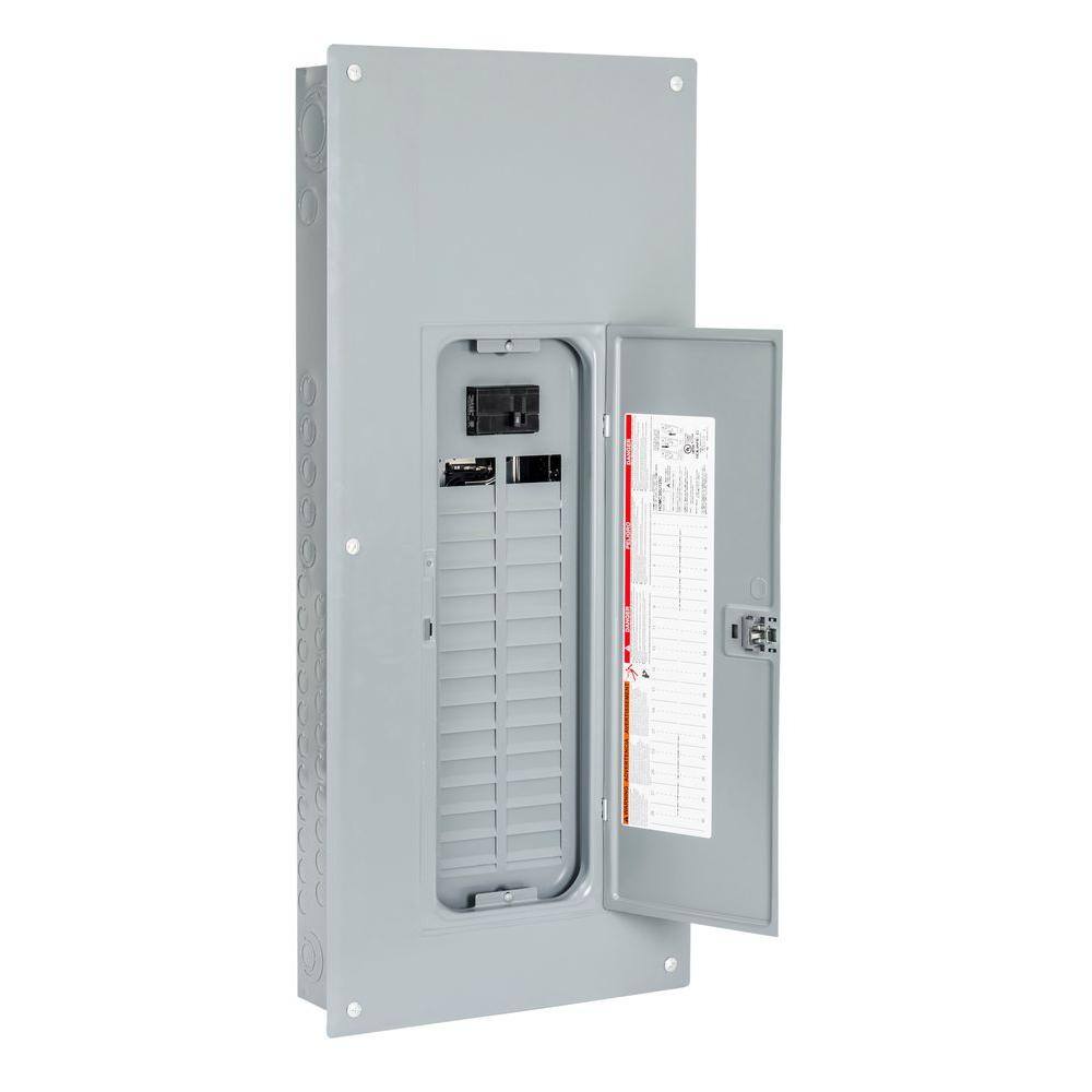 Square D Homeline 100 Amp 30-Space 60-Circuit Indoor Main Breaker Plug-On Neutral Load Center with Cover(HOM3060M100PC) HOM3060M100PC