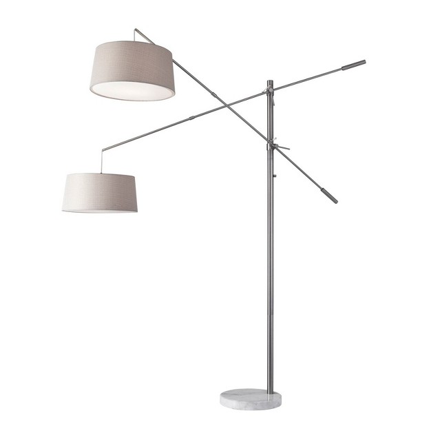 Manhattan Two Arm Arc Lamp Steel Adesso