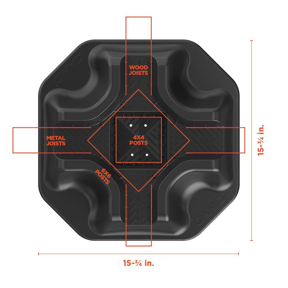 CAMO 15.75 in. x 15.75 in. 3.5 in. Block Heavy-Duty Polyolefin Deck Block 0420001