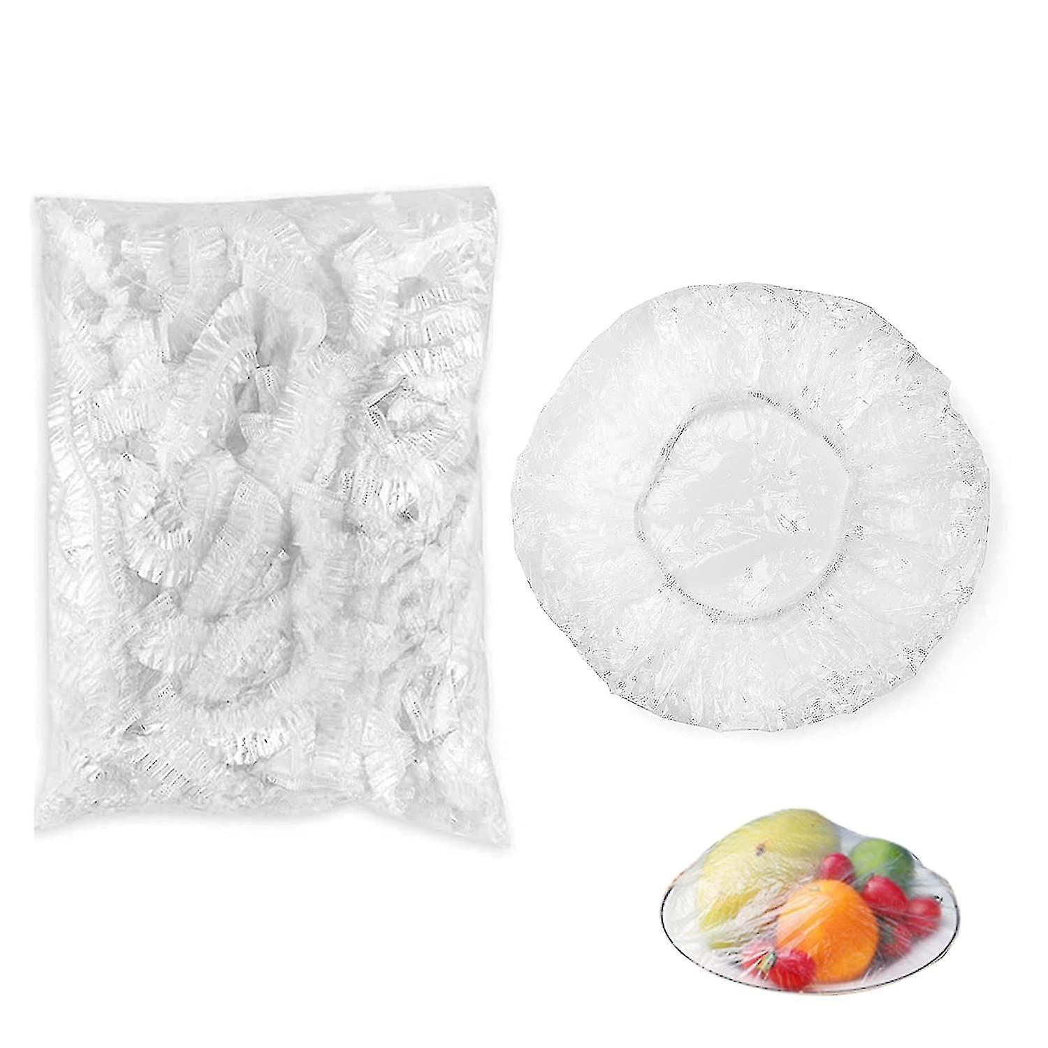 200pcs Elastic Plastic Food Storage Covers， Reusable Pe Cling Film Bag For Fruit Preservation And Fo