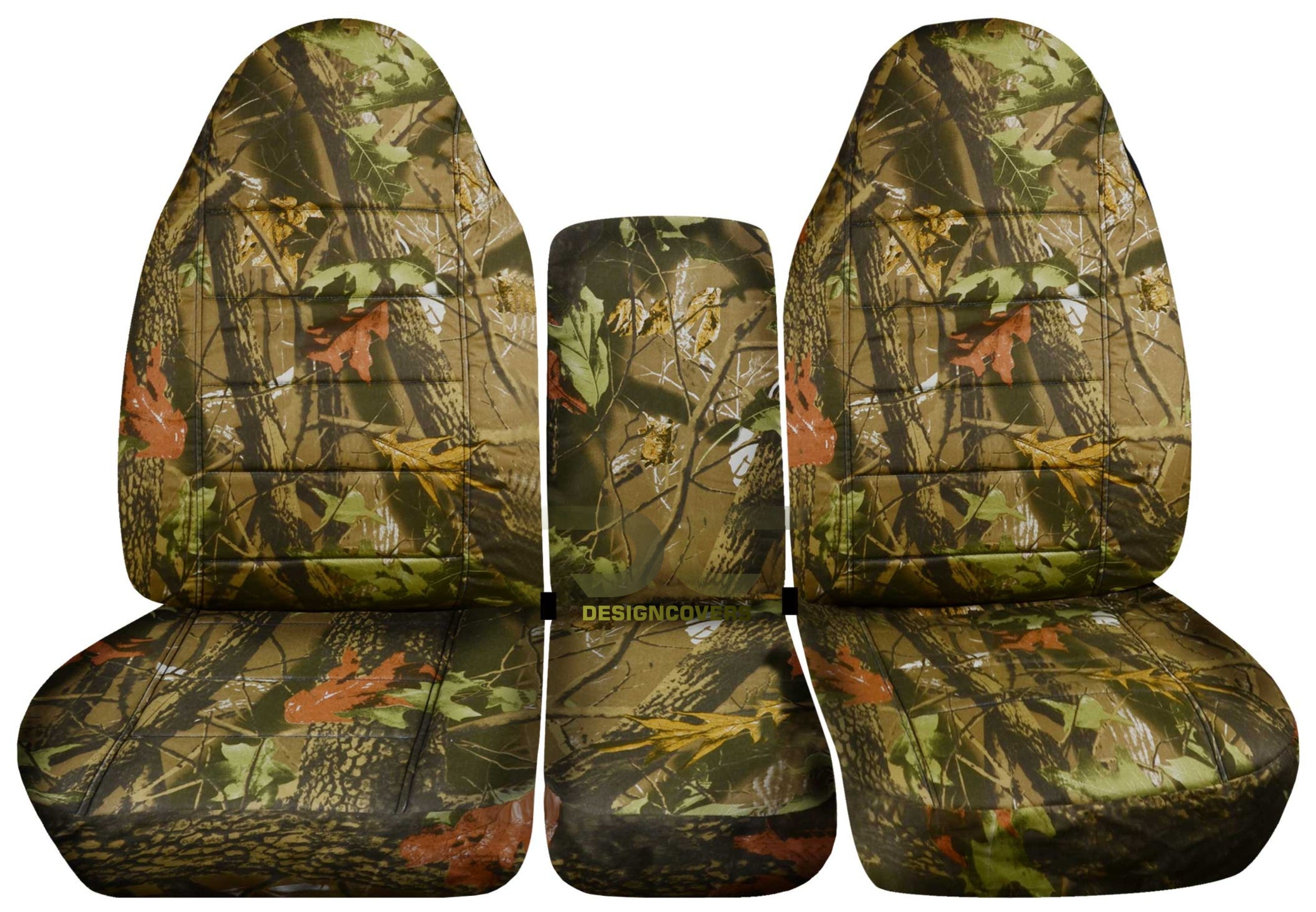 T341-Designcovers Compatible with 1994-2002 (2nd Gen) Dodge Ram Camo Truck Seat Covers (Front 40/20/40 Split Bench) w Integrated Seat belt and Console Cover: Camo Real Tree - Front Set