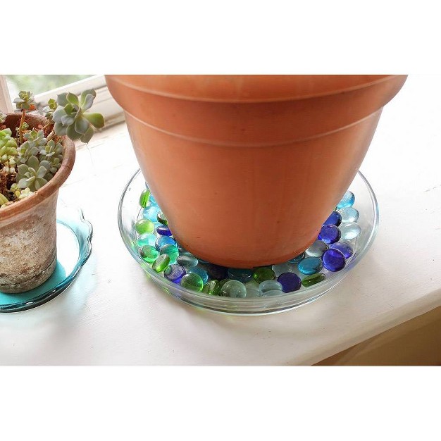 Round Glass Tray For Indoor And Outdoor Gardening Clear Achla Designs