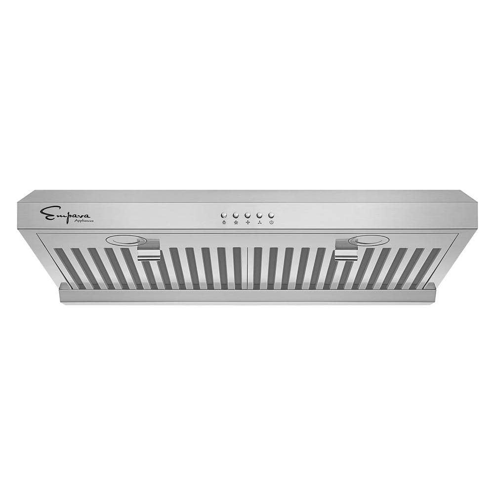 Empava Ultra Slim 30 in 400 CFM Ducted Kitchen Under Cabinet Range Hood with Light in Stainless Steel