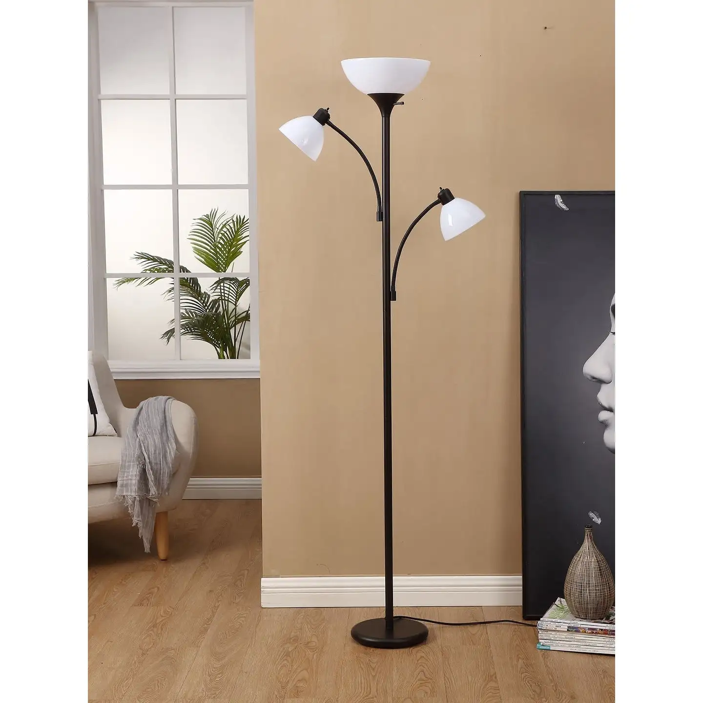 Brightech Sky Dome Double LED Floor Lamp - Black