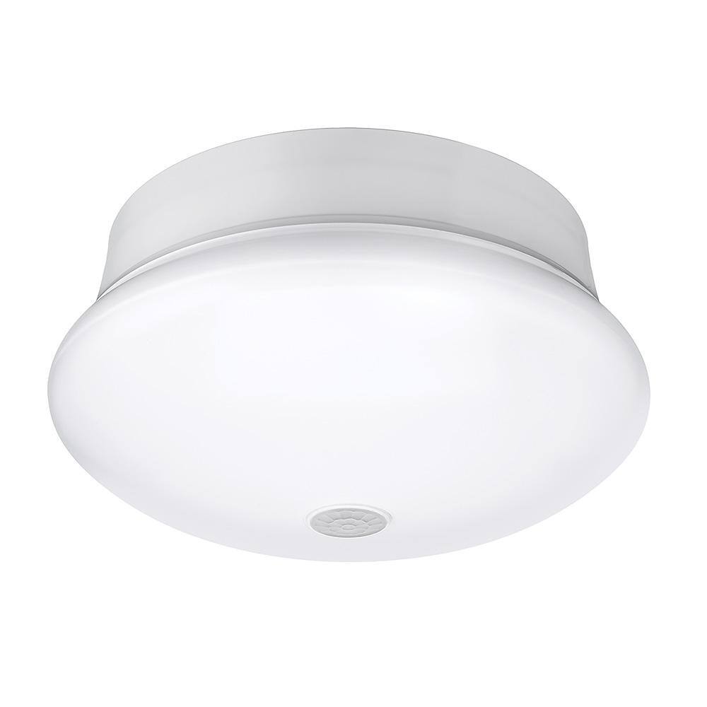 Commercial Electric Spin Light 7 in. Motion Sensor LED Flush Mount Ceiling Light Customize Hold Times Closet Rated 830 Lumens 4000K 54606341