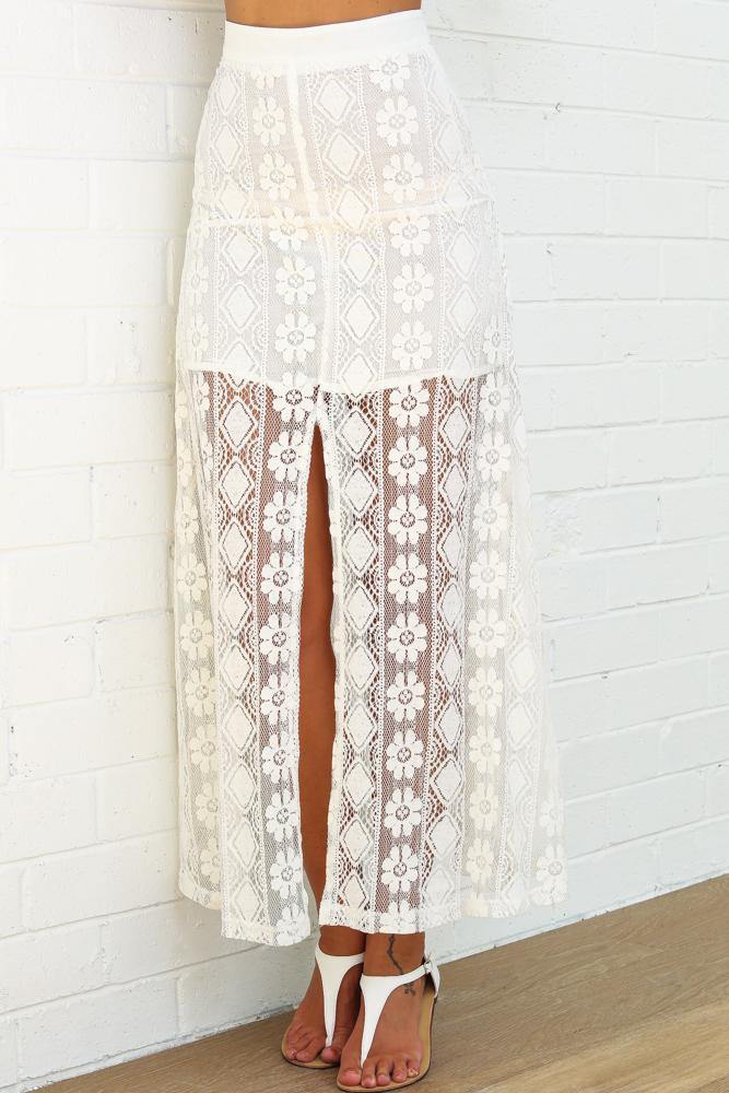 Little Miss Maxi Skirt White