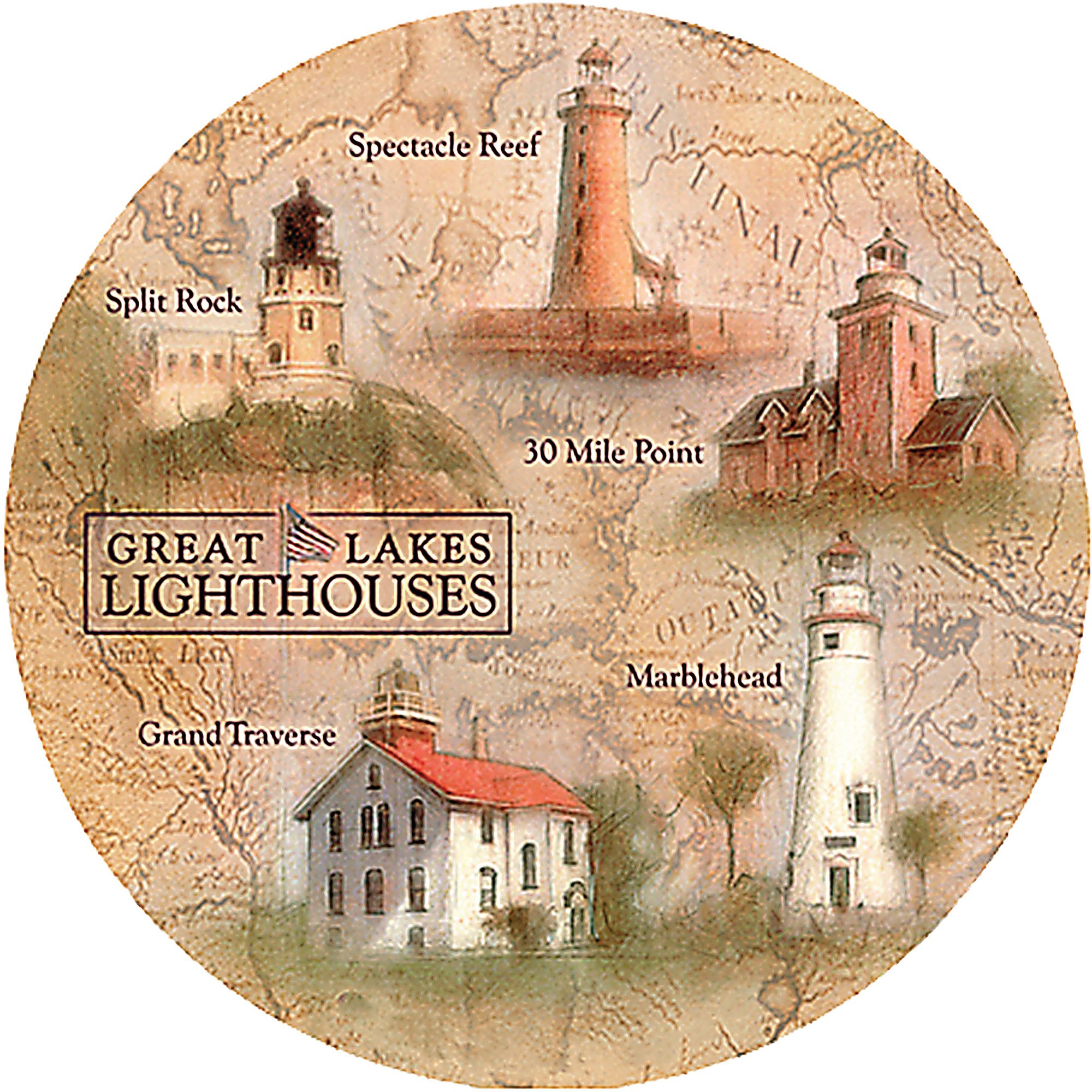 Thirstystone Drink Coasters Set， Great Lakes Lighthouses