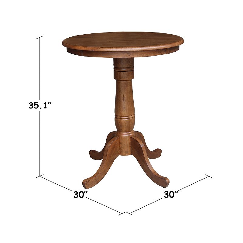 30 Round Top Pedestal Counter Height Dining Table