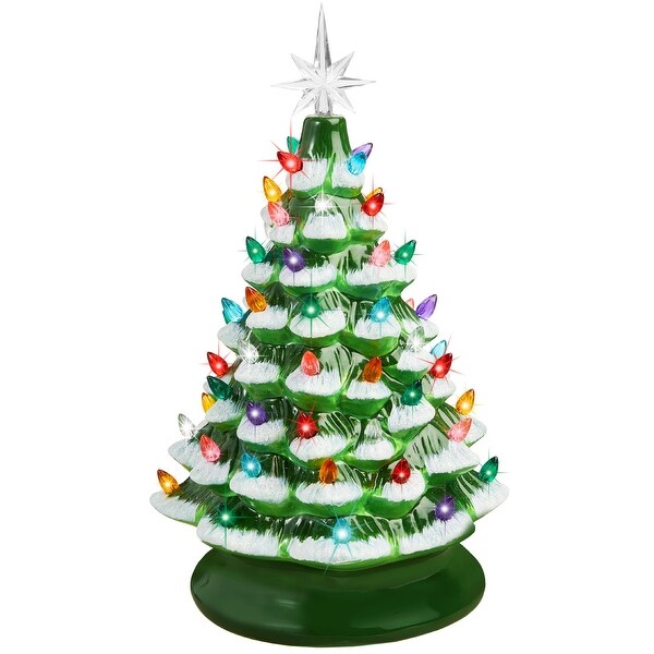 PreLit Ceramic Tabletop Christmas Tree with Lights