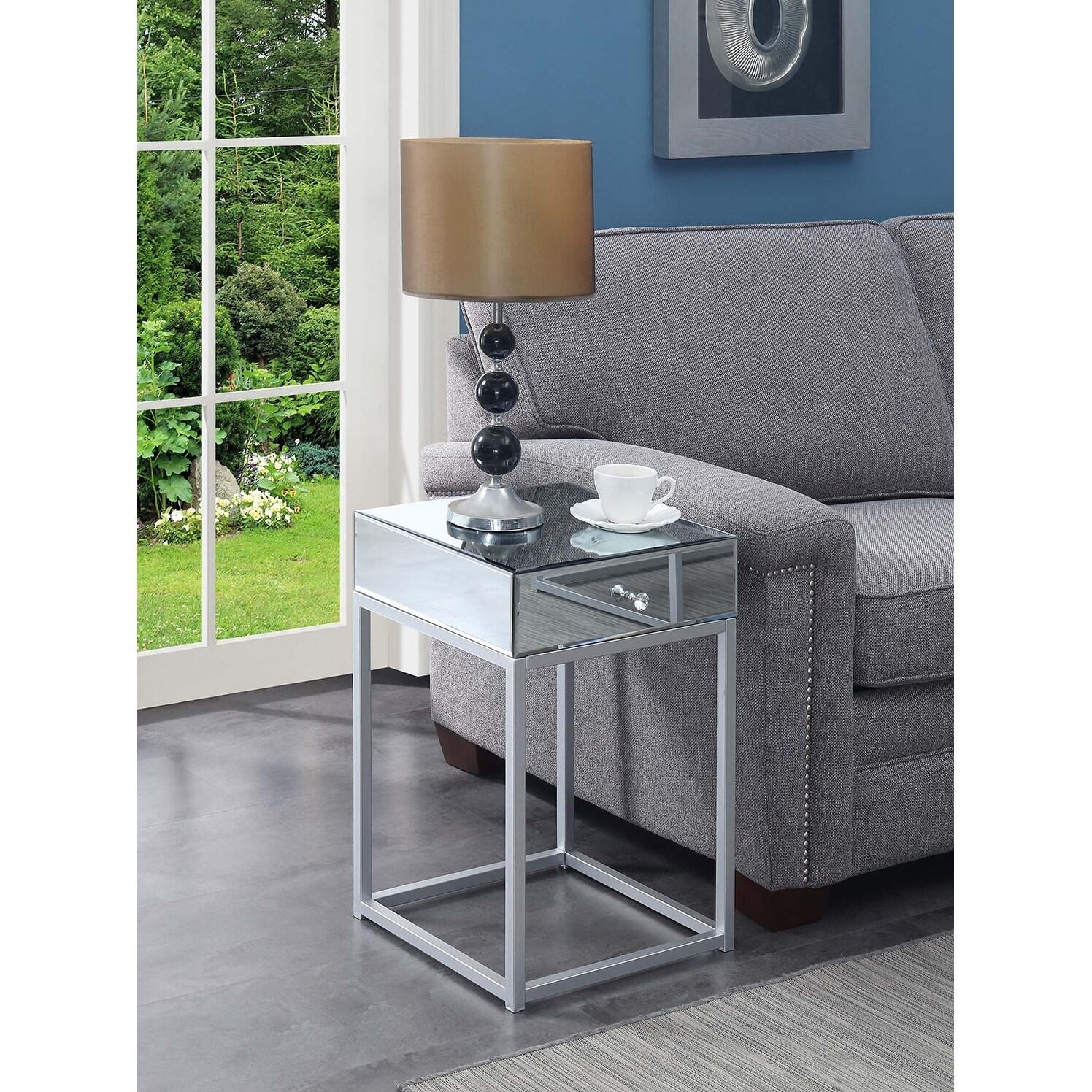 Silver Orchid Reflections End Table