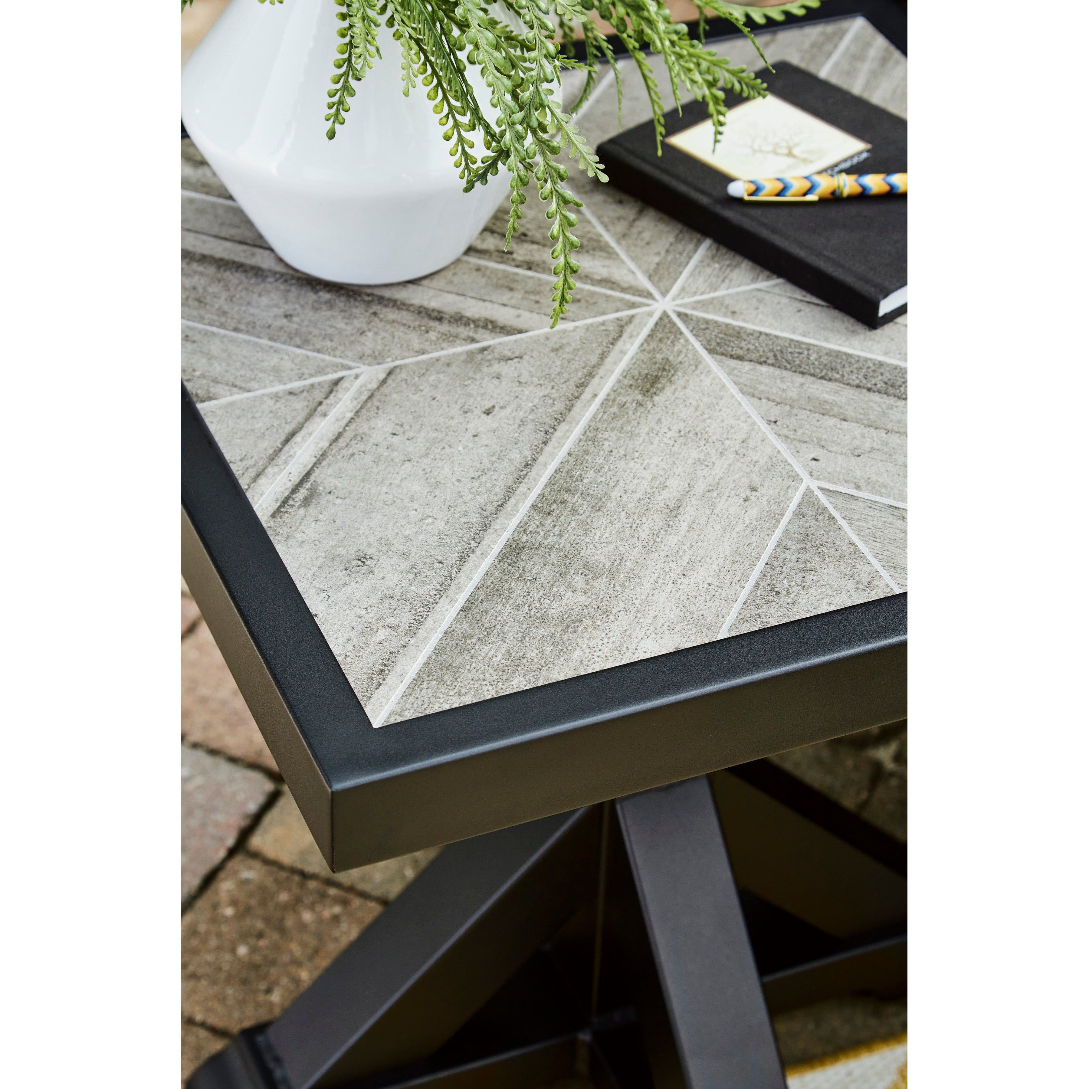 Fire Island Black Outdoor 22 Square End Table