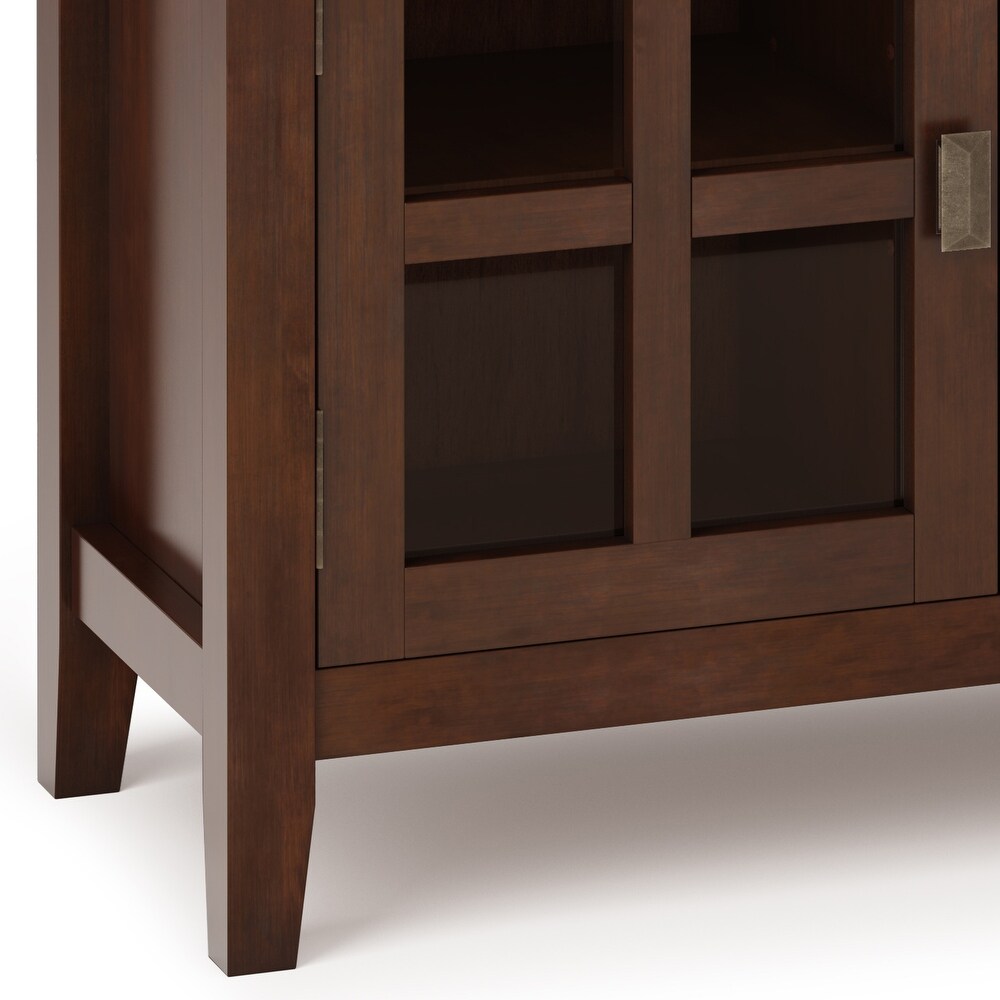 WYNDENHALL Stratford SOLID WOOD 48 inch Wide Contemporary TV Media Stand in Russet Brown For TVs upto 55 inches