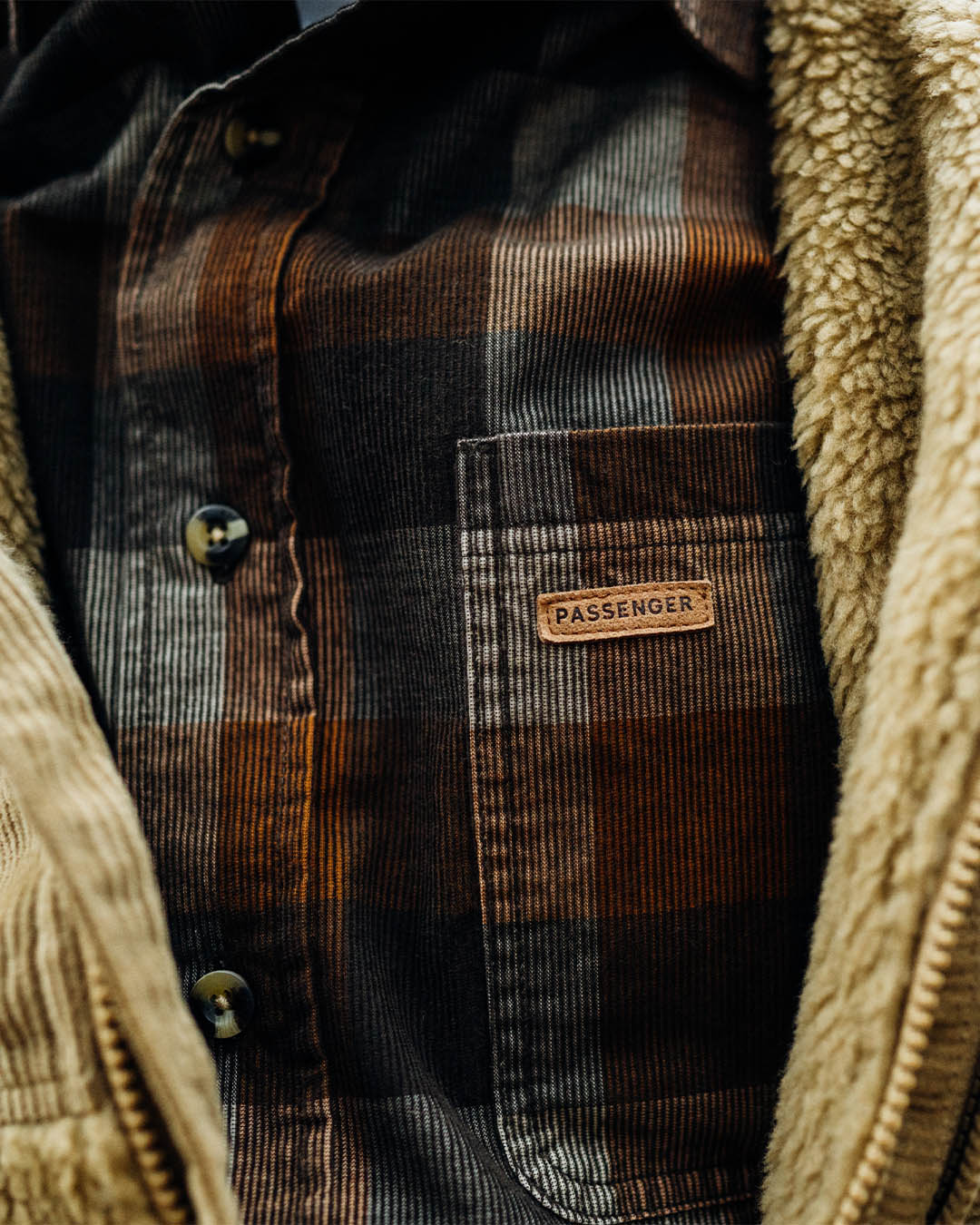 Backcountry Cord Check Shirt - Chinchilla Brown