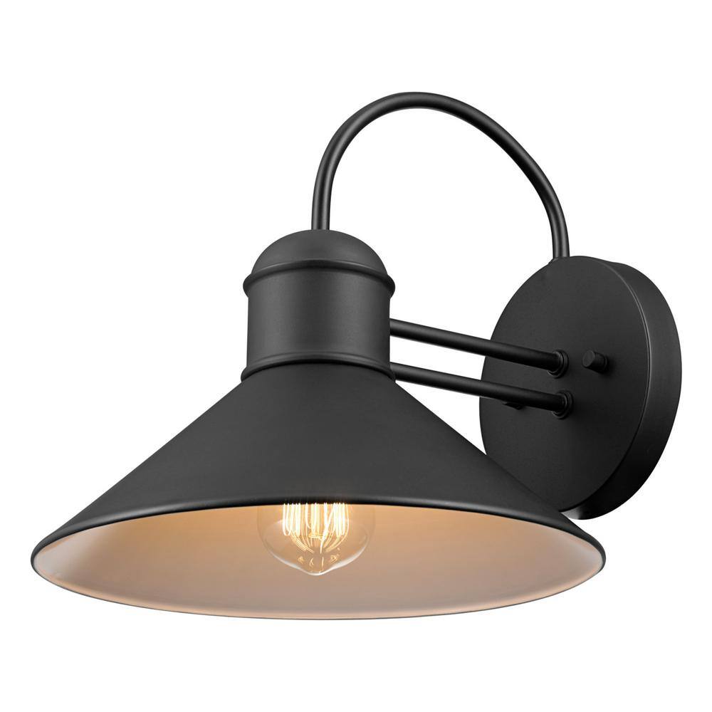 Globe Electric Sebastien Black Industrial Outdoor 1-Light Wall Sconce (2-Pack) 44165