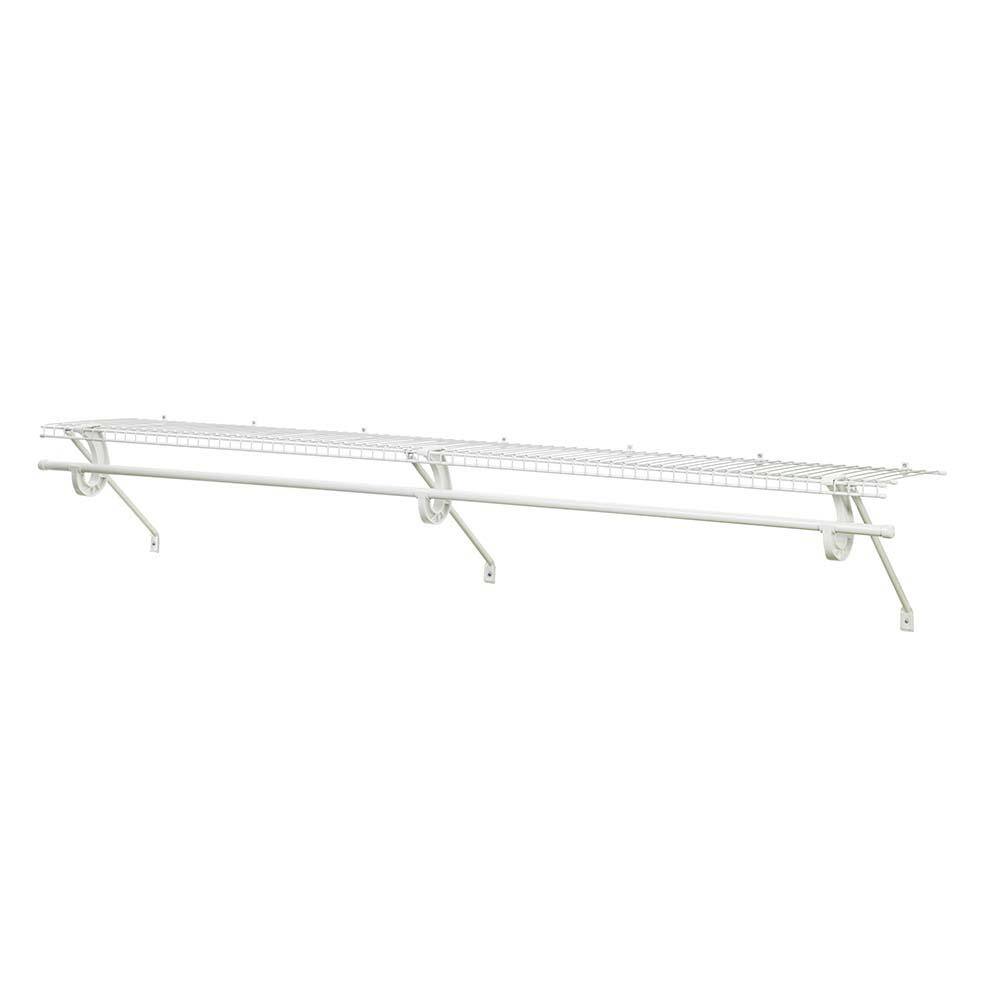 ClosetMaid SuperSlide 72 in. W x 12 in. D White Steel Wire Closet Shelf Kit with Closet Rod 5632