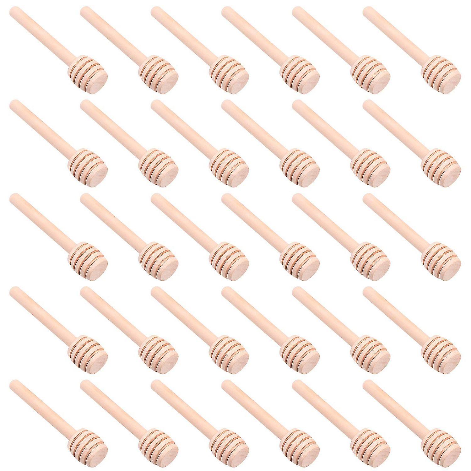 30 Pcs Mini Wood Honey Dipper Sticks， 3 Inch Server For Honey Jar Dispense Drizzle Honey