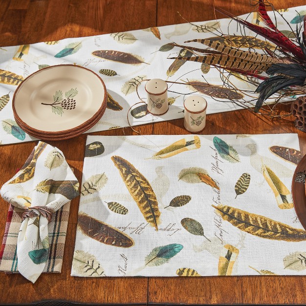 Park Designs Pheasant Run Table Runner 36 x27 x27 l White