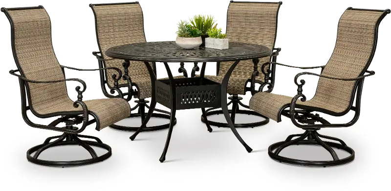 Montreal 5 Piece Round Patio Dining Set