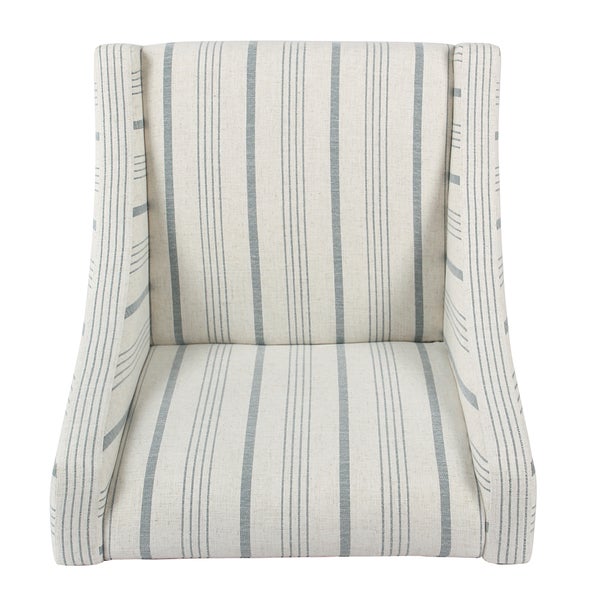 HomePop Modern Swoop Accent Chair - Blue Calypso Stripe