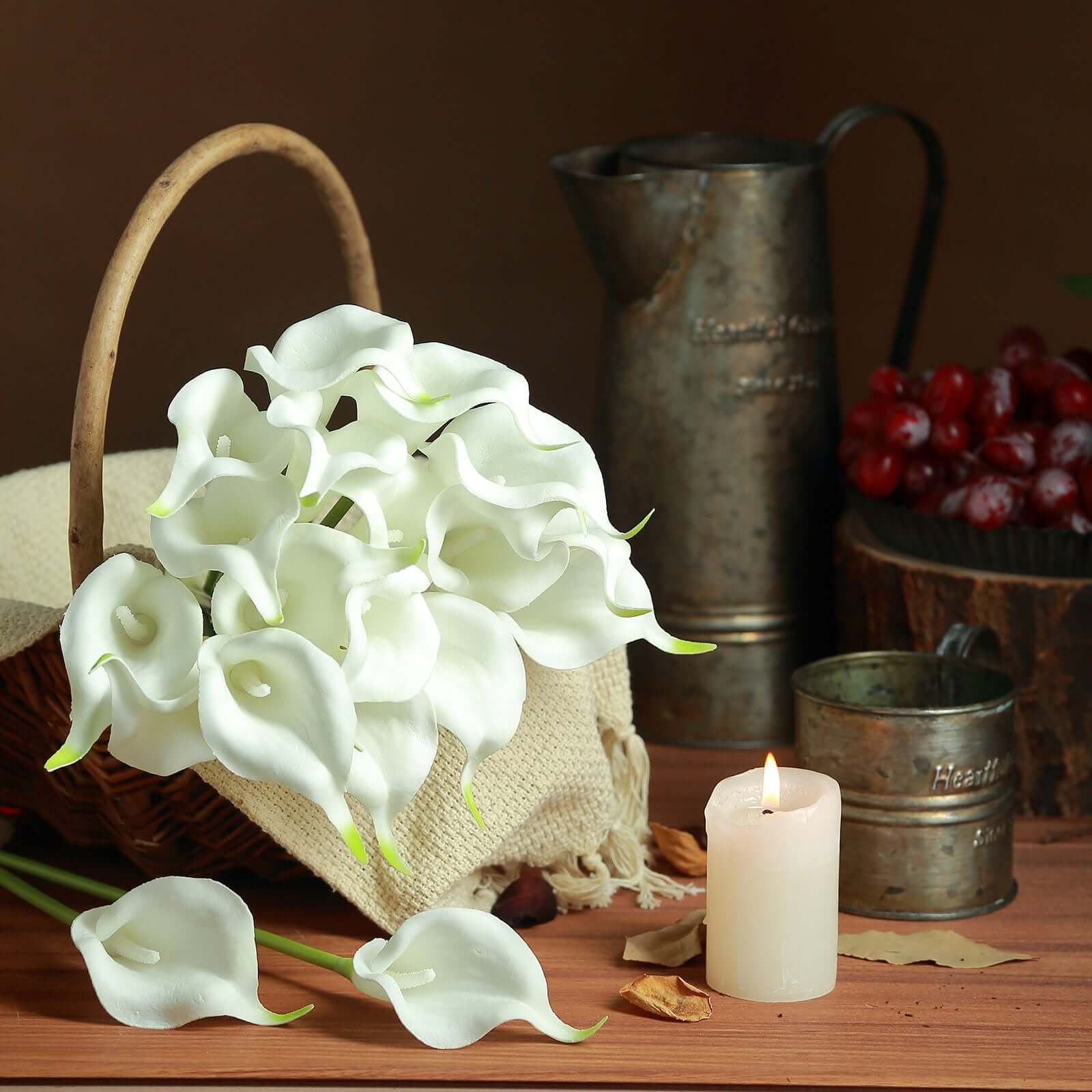 20 Stems White Artificial Poly Foam Calla Lily Flowers 14