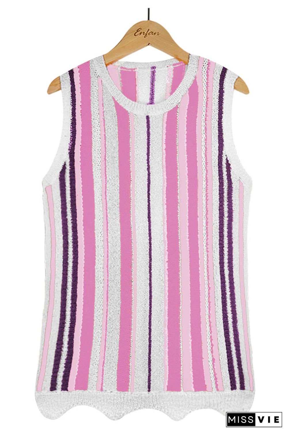 Striped Knit Tank Top Wholesale