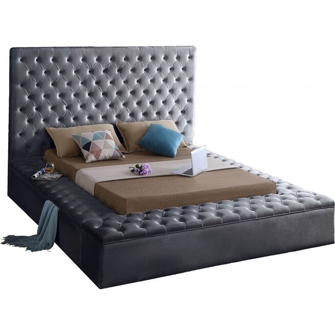 Lea Tufted Velvet Platform Bedframe with Storage