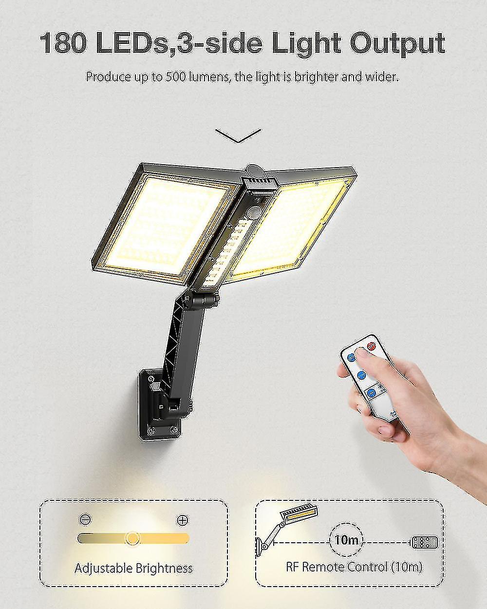 Outdoor Solar Street Light， Double Color Temperature Wall Light， Folding Led Garden Light， With Remote Control