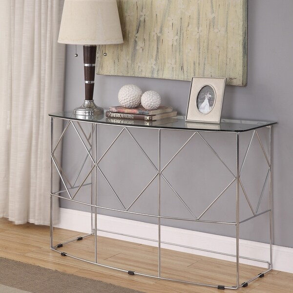 Furniture of America Eila Contemporary Glass 46-inch Sofa Table