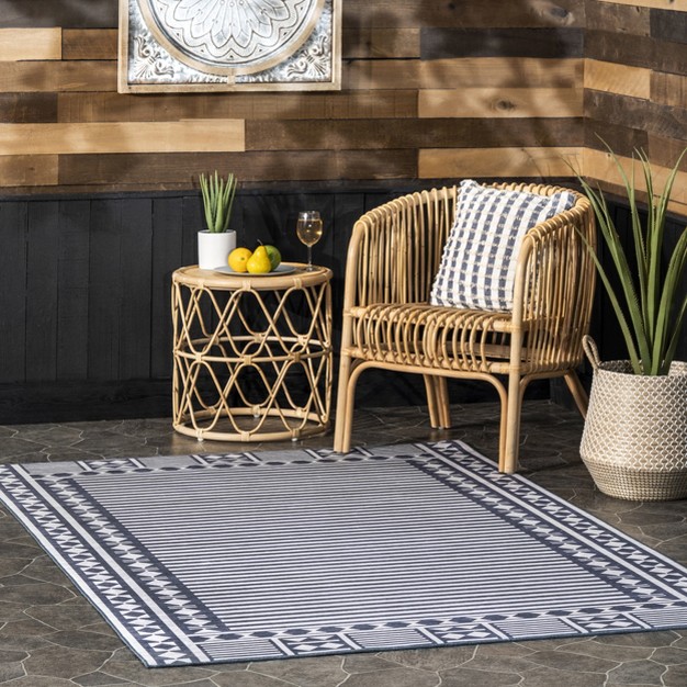 Nuloom Lacie Multi Striped Machine Washable Indoor outdoor Patio Area Rug