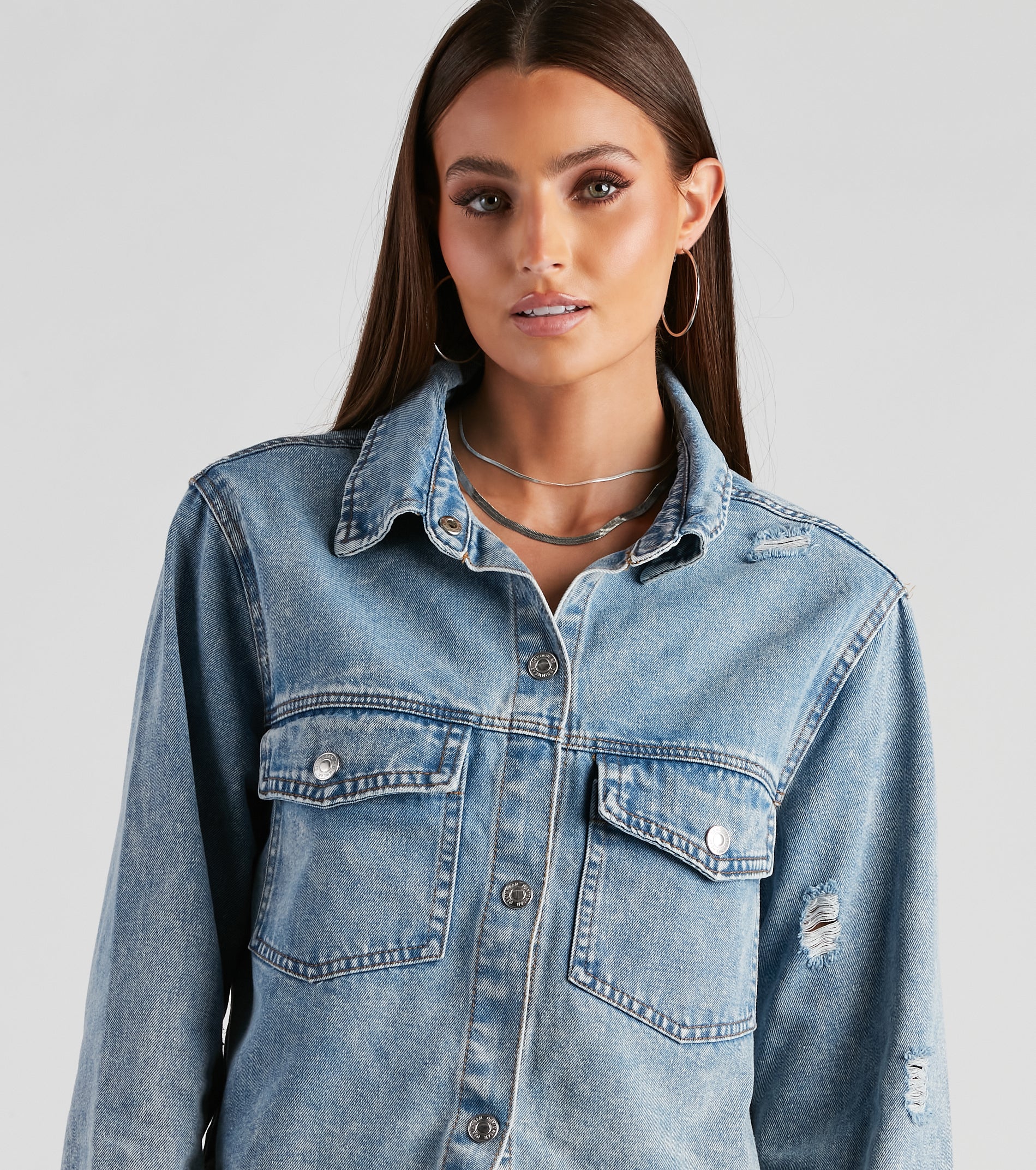 Your Favorite Crop Denim Shacket