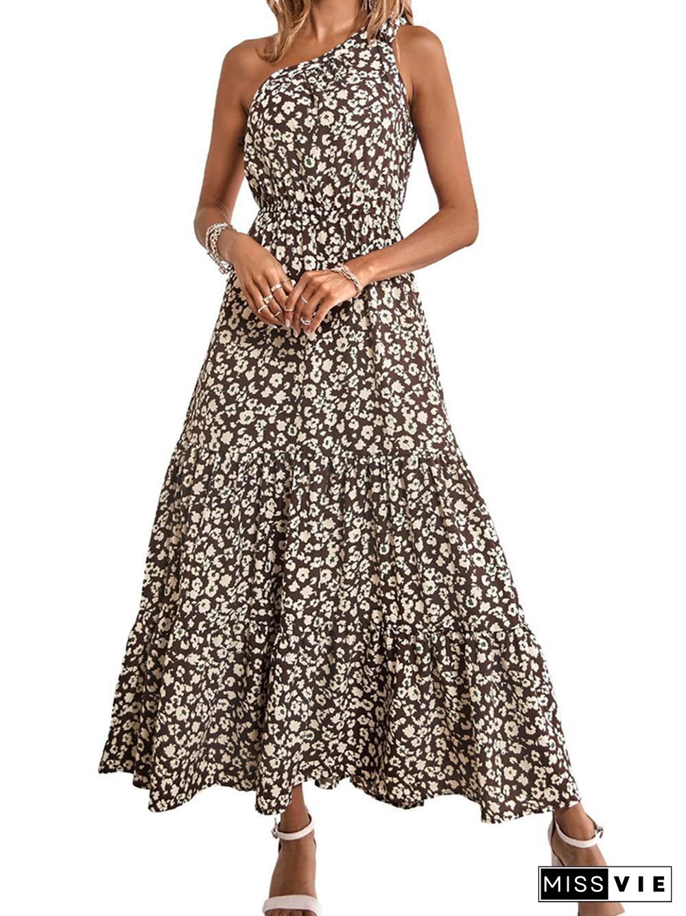 Women's Bohemian Floral Dress Beach Holiday Dress