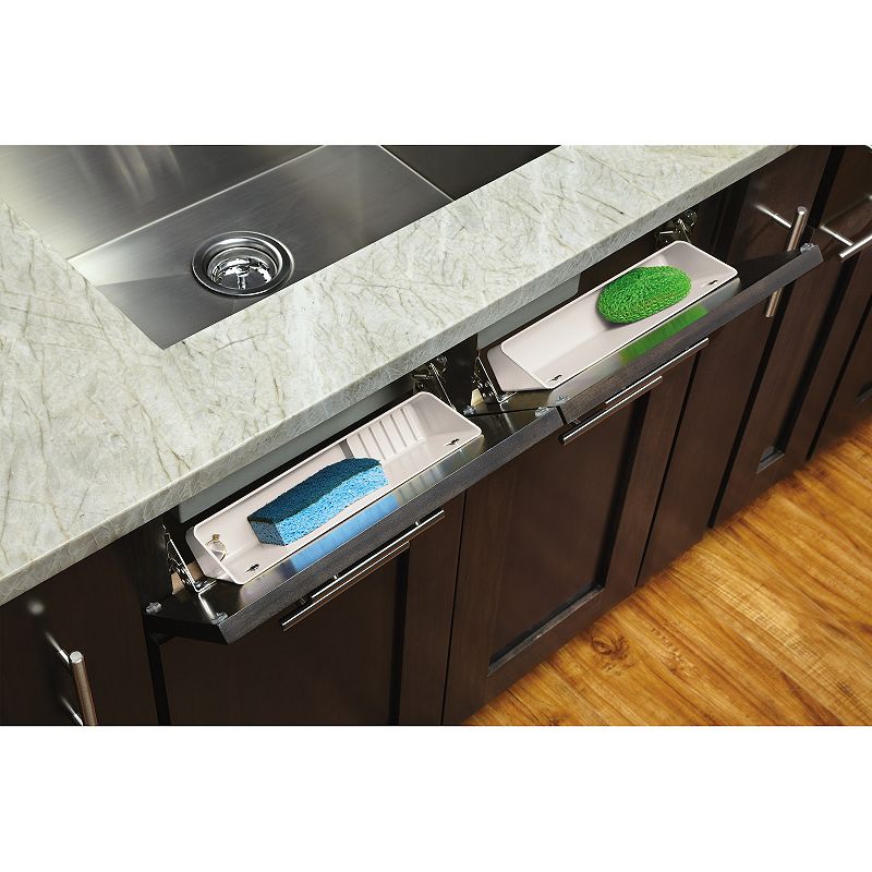 Rev-A-Shelf 14 Kitchen Sink Front Tip-Out Accessory Trays， White， 6572-14-11-52