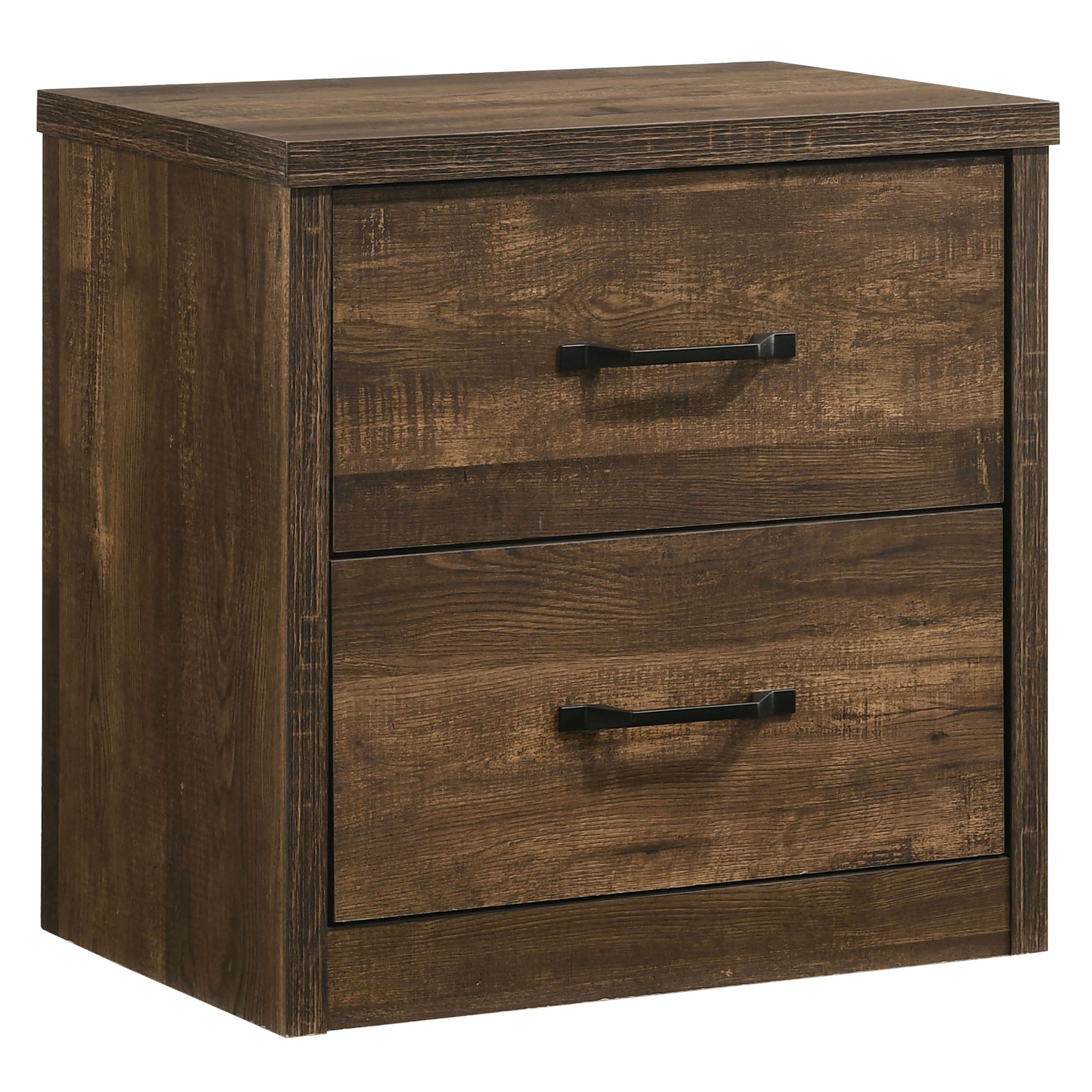 Furniture of America Volo Transitional 2-Drawer Nightstand with USB Port, Walnut