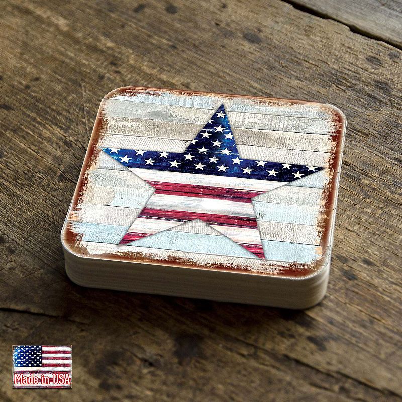 American Star Wooden Cork Coasters Gift Set of 4 by Nature Wonders