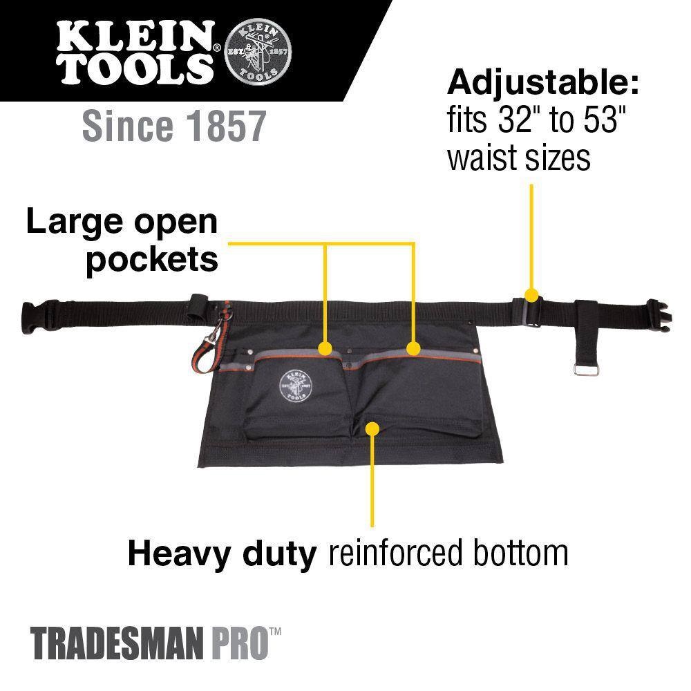 Klein Tools Tradesman Pro 19 in. 6-Pocket Tool Pouch Apron Black 5244