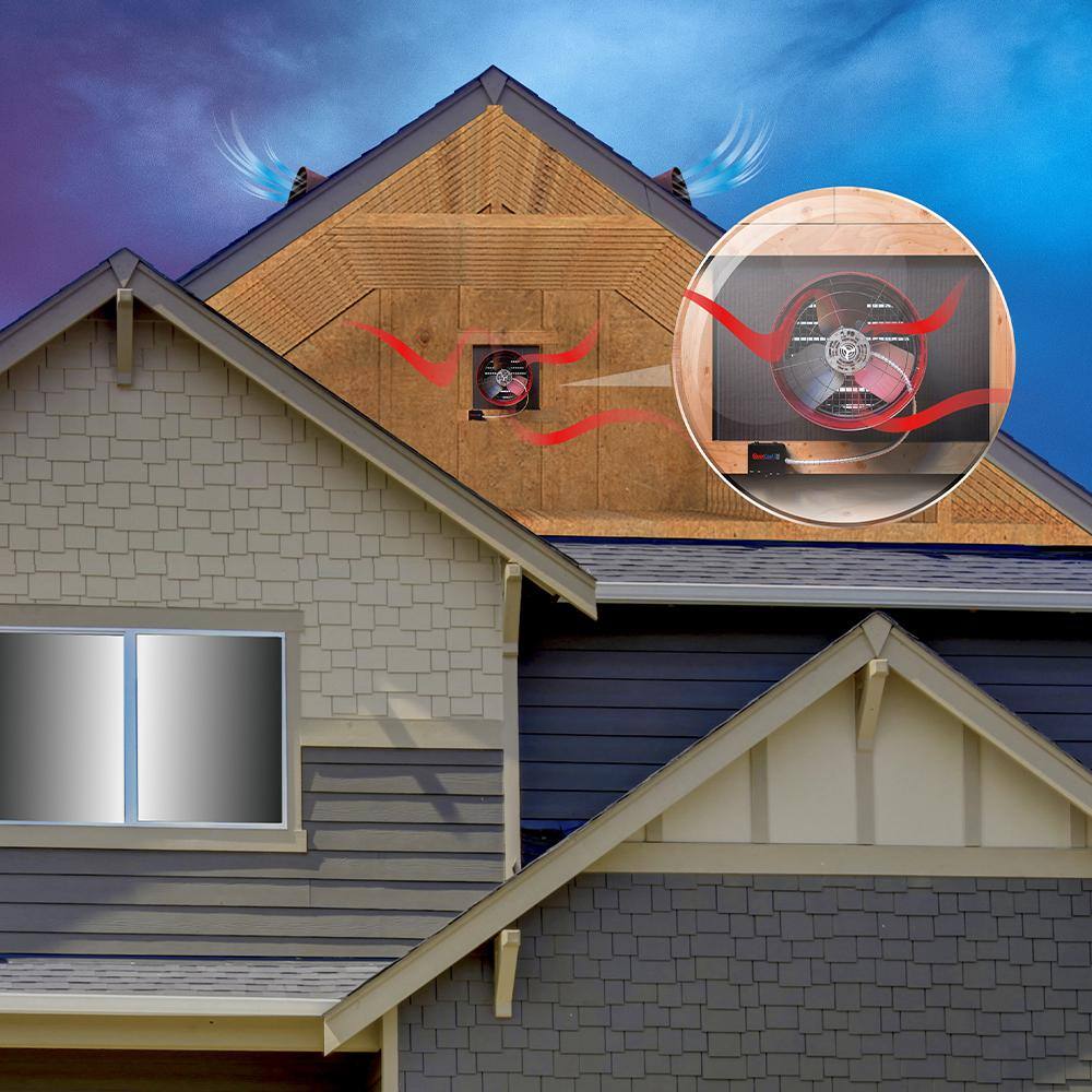 QuietCool 2940 CFM Smart App Controlled 2-Speed Gable Mount Attic Fan AFG SMT PRO-3.0