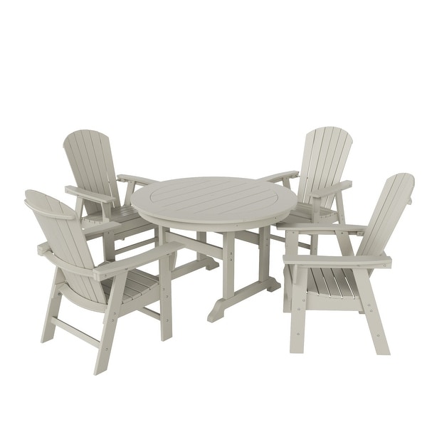 Polytrends Altura 5Piece Round Poly EcoFriendly All Weather Outdoor Dining Set