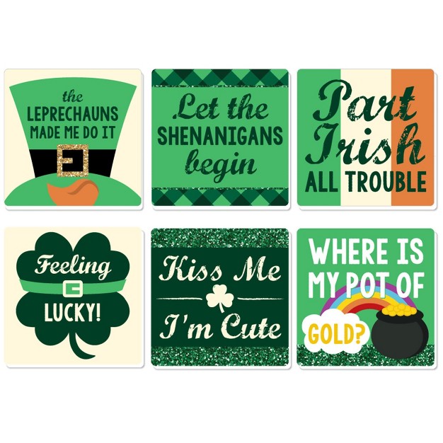 Big Dot Of Happiness St Patrick x27 s Day Funny Saint Paddy x27 s Day Party Decorations Drink Coasters Set Of 6