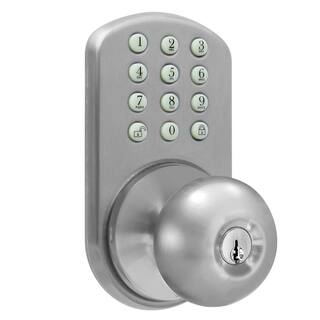 MiLocks Keyless Satin Nickel Entry Door Knob TKK-02SN