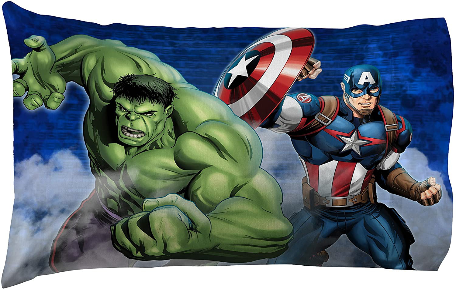 Marvel Avengers Blue Circle 4-Piece Twin Bed Set， 100% Microfiber， Blue， Kid's Superhero Bedding