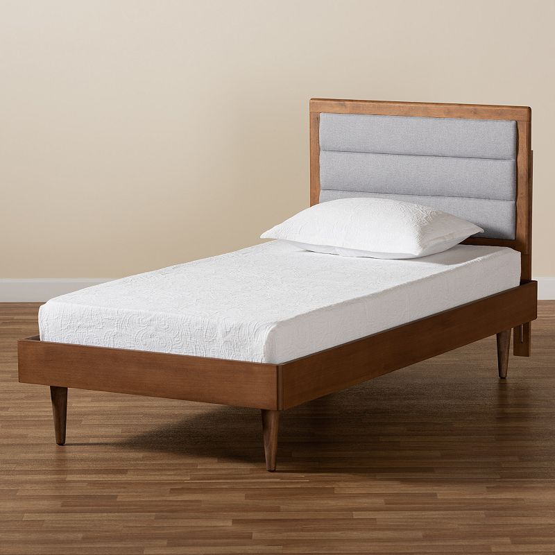 Baxton Studio Seren Upholstered Twin Platform Bed