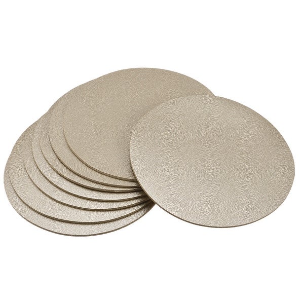 102mmRound Coasters PU Cup Mat Pad for Tableware Gold Tone 8pcs - Gold Tone