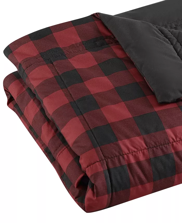 Eddie Bauer CLOSEOUT! Mountain Plaid Red Down Alternative Reversible Blanket， Twin