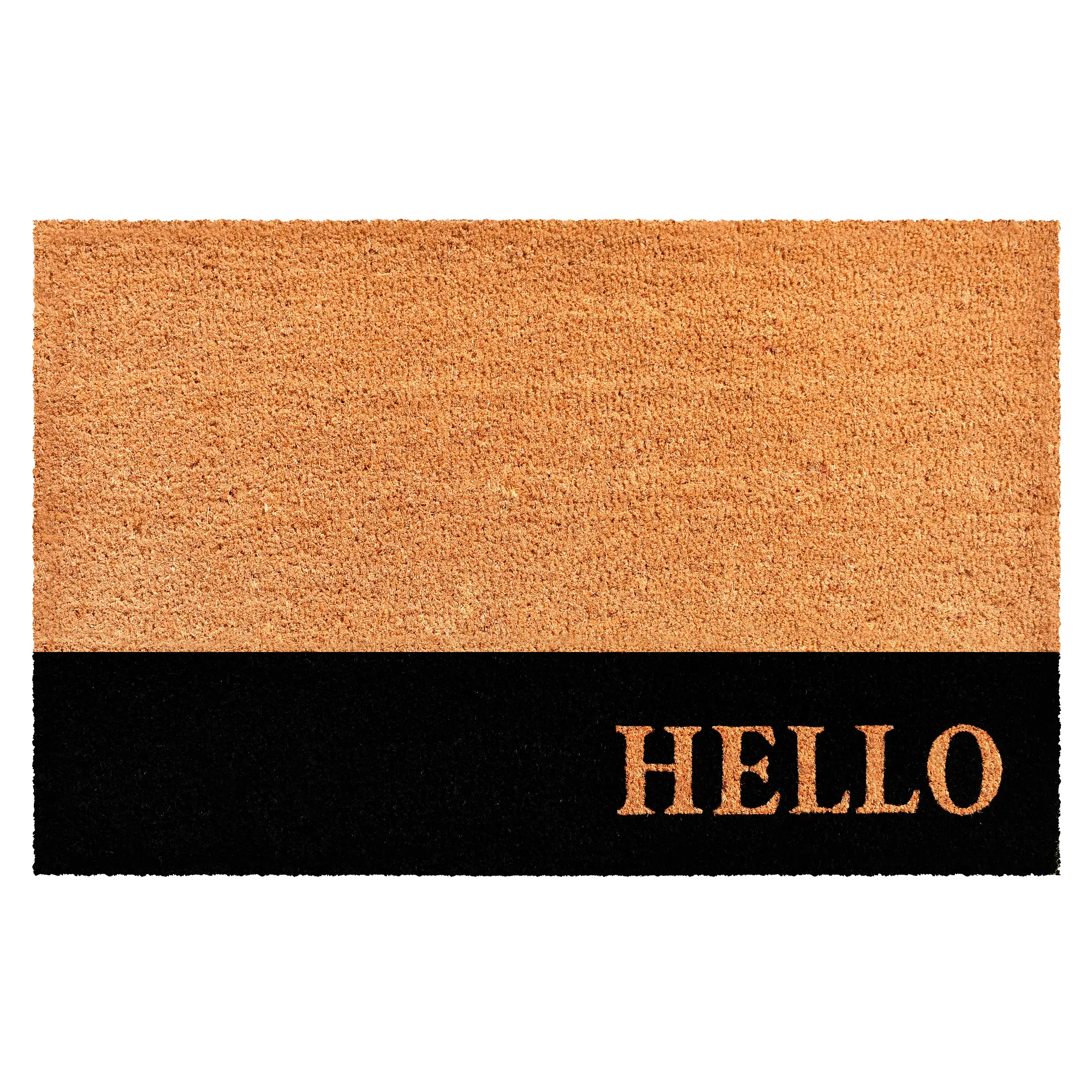 Hello Black Stripe Doormat