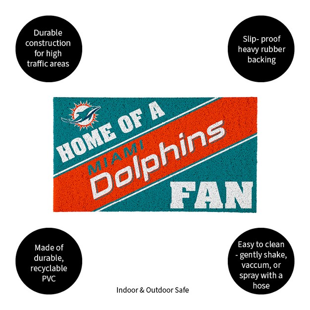 Evergreen Miami Dolphins Pvc Mat Color