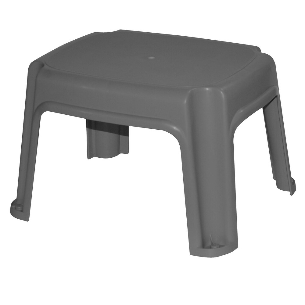 Gracious Living 9.5 Inch Sturdy Non Slip Plastic Single Level Step Stool  Grey   14.50 x 12 x 9.50 inches