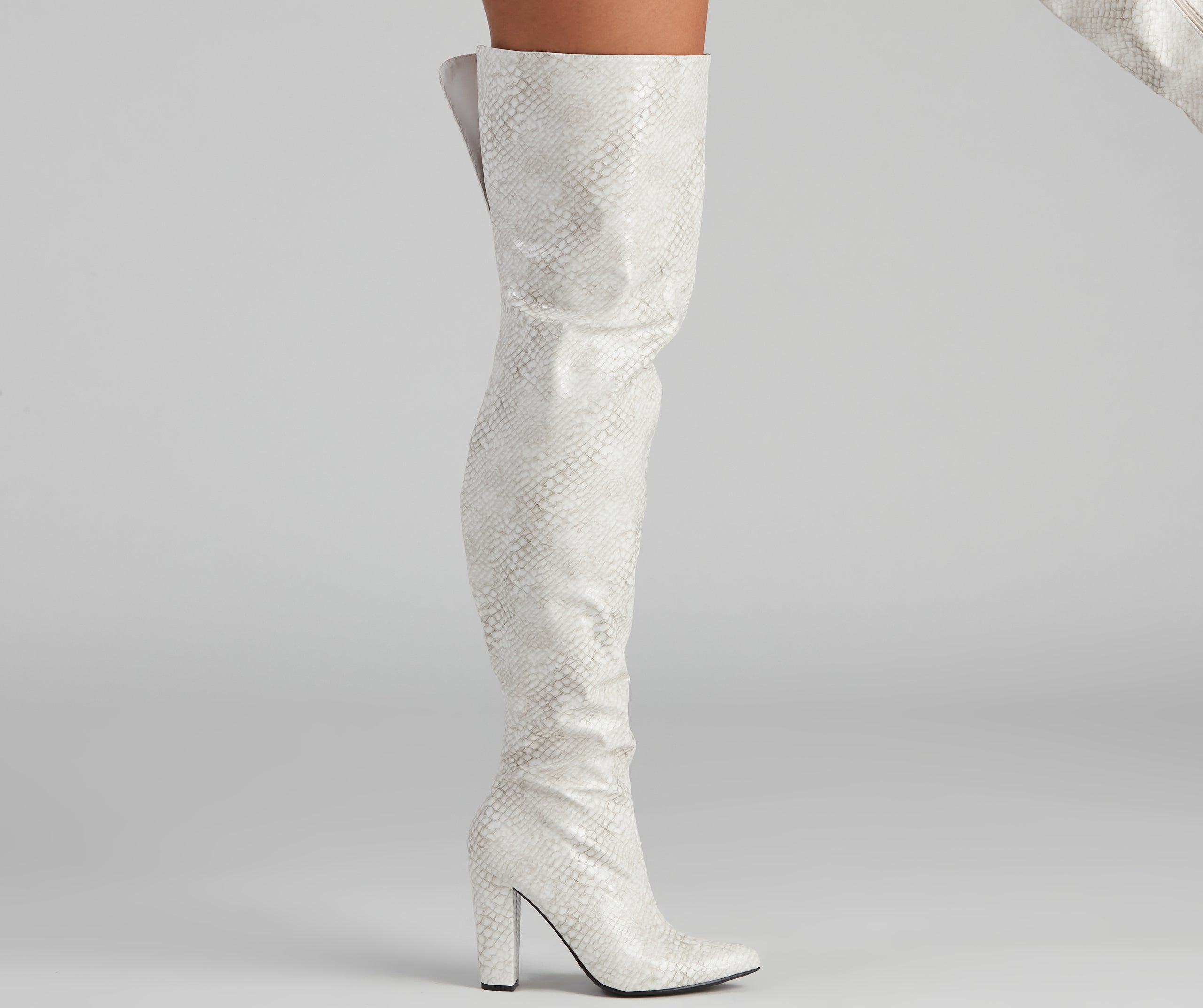 Major Sass Snake Print Faux Leather Boots