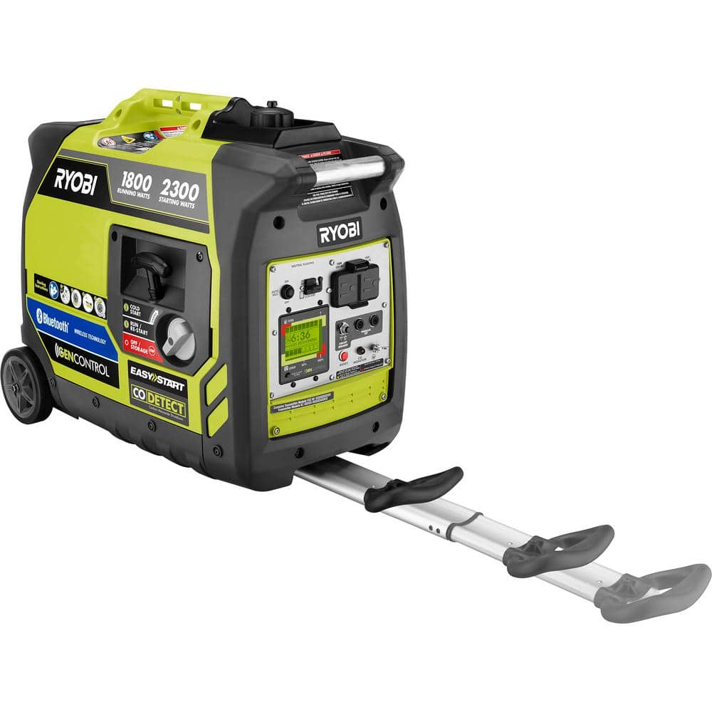 💥RYOBI 2,300-Watt Recoil Start Bluetooth Super Quiet Gasoline Powered Digital Inverter Generator with CO Shutdown Sensor RYi2322